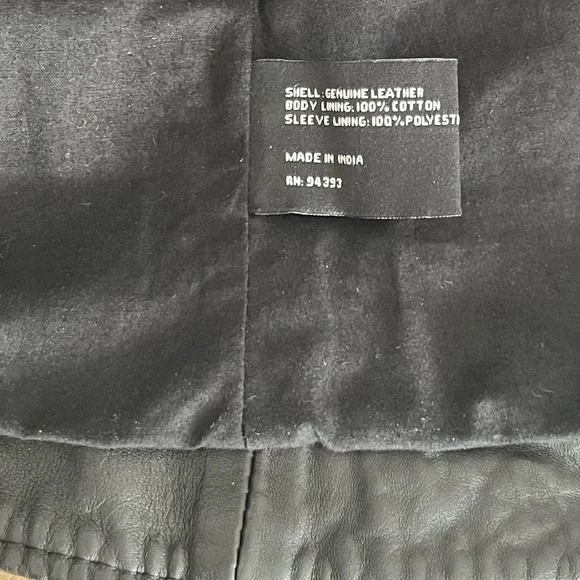 Slate & Willow Embossed Studs Moto Black 100% Leather Jacket Zipper Pockets XS/S - Picture 13 of 16